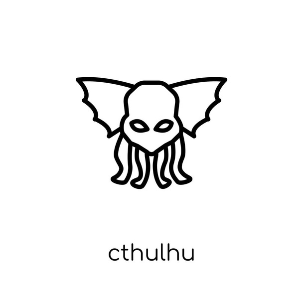 Cthulhu-ikoni. Trendikäs moderni tasainen lineaarinen vektori Cthulhu kuvaketta valkoisella taustalla ohut viiva Fairy Tale kokoelma, muokattavissa ääriviivat aivohalvaus vektori kuva
 - Vektori, kuva