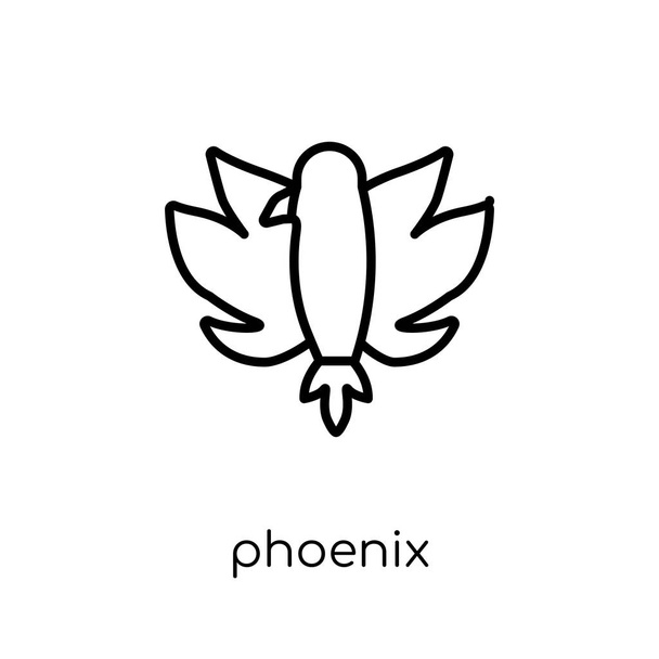 Phoenix icon. Trendy modern flat linear vector Phoenix icon on white background from thin line Fairy Tale collection, editable outline stroke vector illustration - Vector, Image