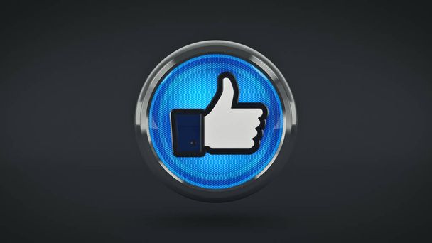 thumb up, i like it glossy icon. 3d rendering - Photo, Image