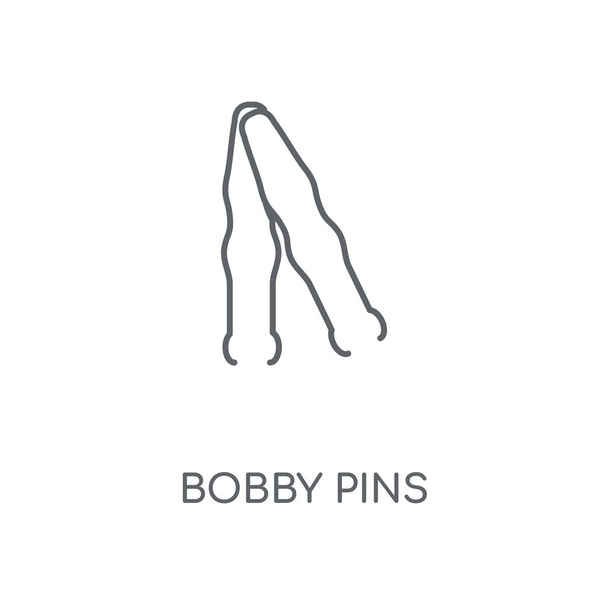Bobby καρφίτσες γραμμική εικονίδιο. Bobby καρφίτσες έννοια η stroke design σύμβολο. Λεπτή στοιχεία γραφικών vector εικονογράφηση, σχέδιο διάρθρωσης σε λευκό φόντο, eps 10. - Διάνυσμα, εικόνα