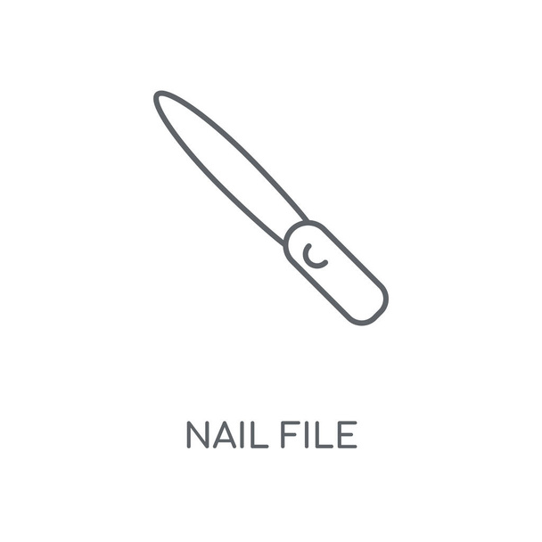 Линейная иконка Nail File. Концепция Nail File дизайн штриха символов. Тонкие графические элементы векторная иллюстрация, контур рисунка на белом фоне, eps 10
. - Вектор,изображение