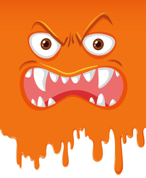 Őrült szörnyeteg arca csöpög illusztráció - Vektor, kép