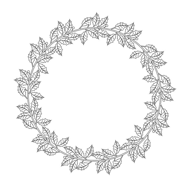 Design of bow of branches of holly - Διάνυσμα, εικόνα
