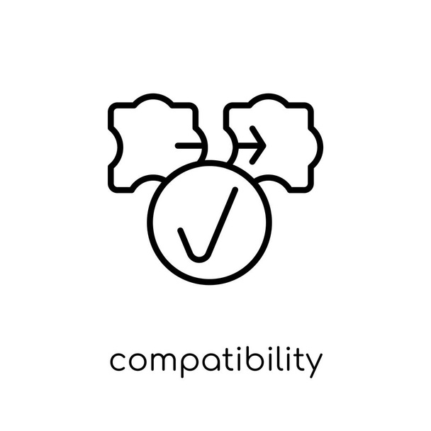 compatibility icon. Trendy modern flat linear vector compatibility icon on white background from thin line general collection, editable outline stroke vector illustration - Vector, Image