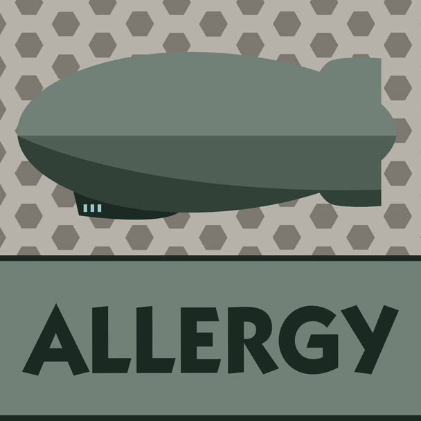 アレルギーのテキストの書き込みを単語します。特定の物質への免疫システムの Hypersensitive のビジネス コンセプト - 写真・画像