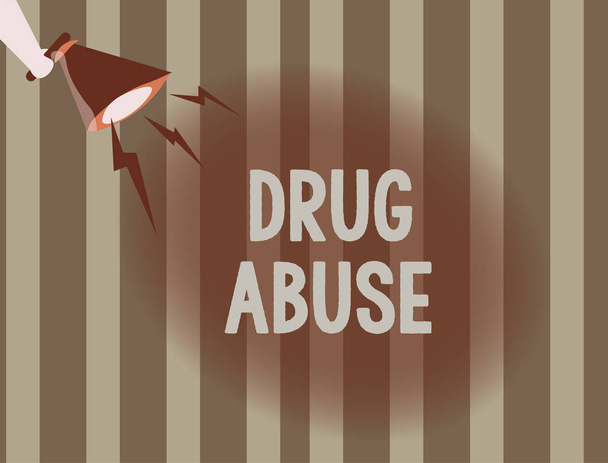 Tekst teken tonen van drugsmisbruik. Compulsief drug conceptuele foto op zoek naar het gewone nemen van illegale drugs - Foto, afbeelding