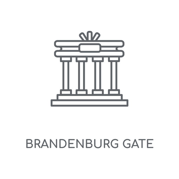 Brandenburg gate linear icon. Brandenburg gate concept stroke symbol design. Thin graphic elements vector illustration, outline pattern on a white background, eps 10. - Vector, Image