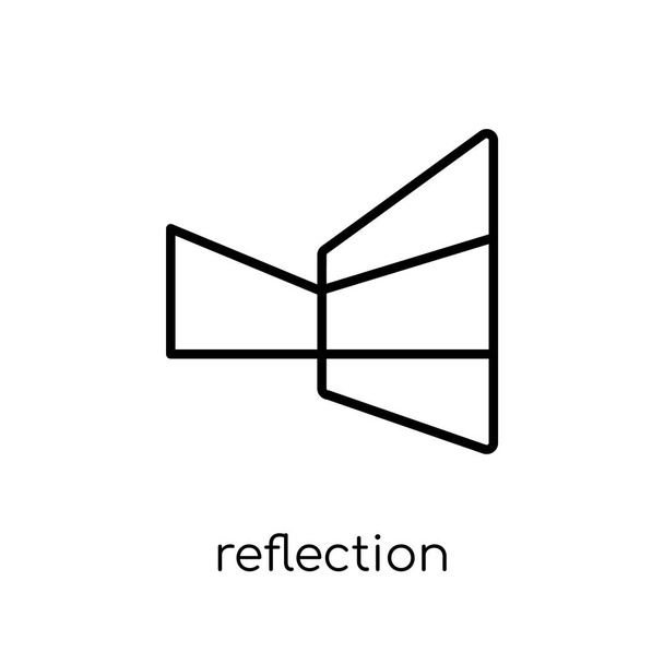 icono de reflexión. Icono moderno moderno de reflexión vectorial lineal plana sobre fondo blanco de la colección de geometría de línea delgada, ilustración vectorial de contorno
 - Vector, imagen