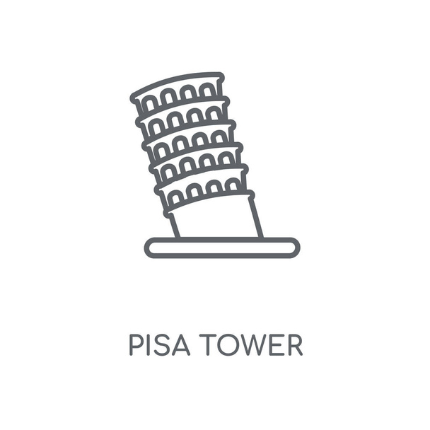 Pisa tower lineární ikona. Pisa tower koncept tahu symbol design. Tenké grafické prvky vektorové ilustrace, vzor osnovy na bílém pozadí, eps 10. - Vektor, obrázek