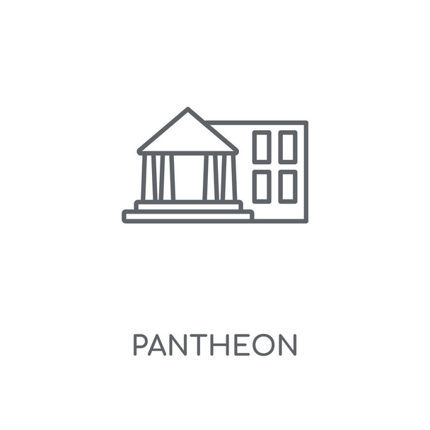 Pantheon doğrusal simgesi. Pantheon kavramı kontur sembolü tasarım. İnce grafik öğeleri illüstrasyon, beyaz bir arka plan, eps 10 anahat desen vektör. - Vektör, Görsel