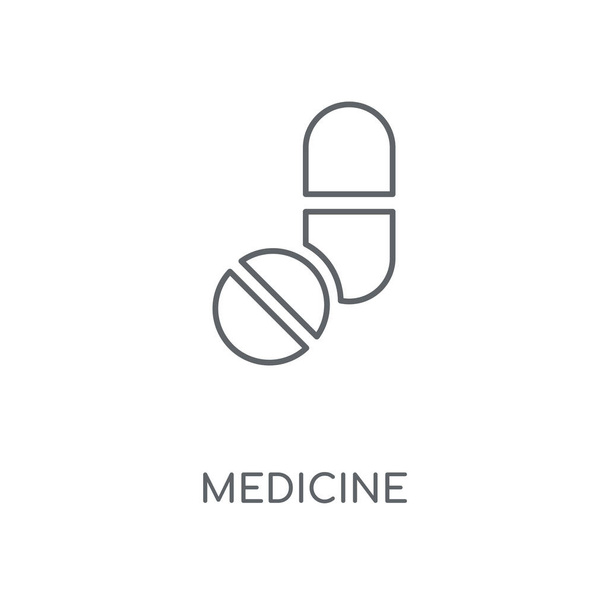Medicine linear icon. Medicine concept stroke symbol design. Thin graphic elements vector illustration, outline pattern on a white background, eps 10. - Vector, Image
