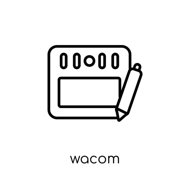 Wacom simgesi. Modaya uygun modern düz doğrusal vektör Wacom simgesi ince çizgi donanım Collection, düzenlenebilir anahattı kontur vektör çizim beyaz arka plan üzerinde - Vektör, Görsel