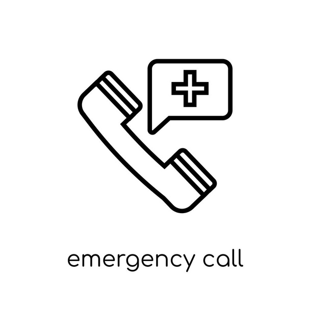Icona chiamata d'emergenza. Trendy moderno vettore lineare piatto Emergency Call icona su sfondo bianco dalla linea sottile Salute e raccolta medica, disegno del vettore traccia contorno modificabile
 - Vettoriali, immagini