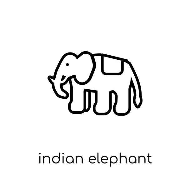 Ινδικό ελέφαντα εικονίδιο. Μοντέρνα σύγχρονη επίπεδη γραμμικά διανυσματικά Ινδικό ελέφαντα εικονίδιο στο λευκό φόντο από λεπτή γραμμή Ινδία συλλογή, επεξεργάσιμο περίγραμμα πινελιάς εικονογράφηση φορέα - Διάνυσμα, εικόνα
