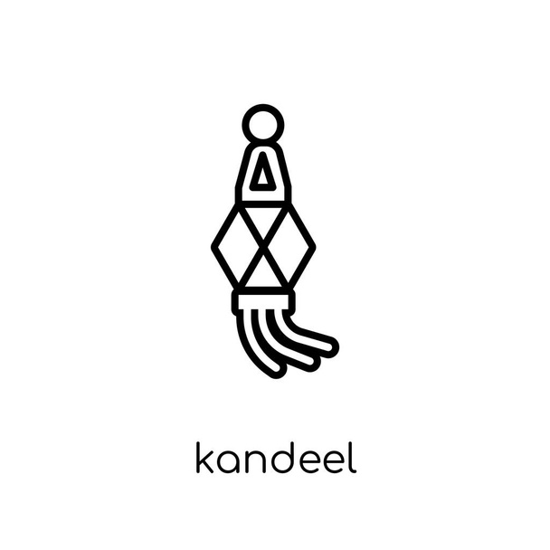 Kandeel εικονίδιο. Μοντέρνα σύγχρονη επίπεδη γραμμική Kandeel εικονίδιο του φορέα σε άσπρο φόντο από λεπτή γραμμή Ινδία συλλογή, επεξεργάσιμο περίγραμμα πινελιάς εικονογράφηση φορέα - Διάνυσμα, εικόνα