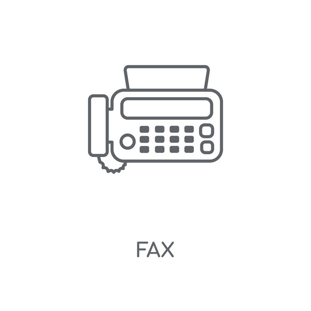 Lineární ikonu Fax. Faxové koncepce tahu symbol designu. Tenké grafické prvky vektorové ilustrace, vzor osnovy na bílém pozadí, eps 10. - Vektor, obrázek