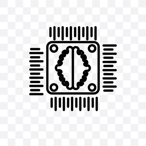 Artificial intelligence vector linear icon isolated on transparent background, Artificial intelligence transparency concept can be used for web and mobile - Vektori, kuva