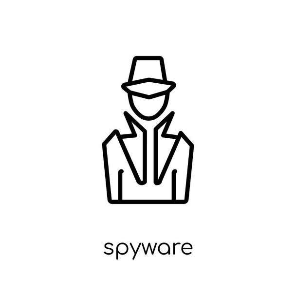 Spyware-Symbol. trendige moderne flache lineare Vektor-Spyware-Ikone auf weißem Hintergrund aus der dünnen Linie der Internet-Sicherheits- und Netzwerksammlung, editierbare Umrisslinien-Vektor-Illustration - Vektor, Bild