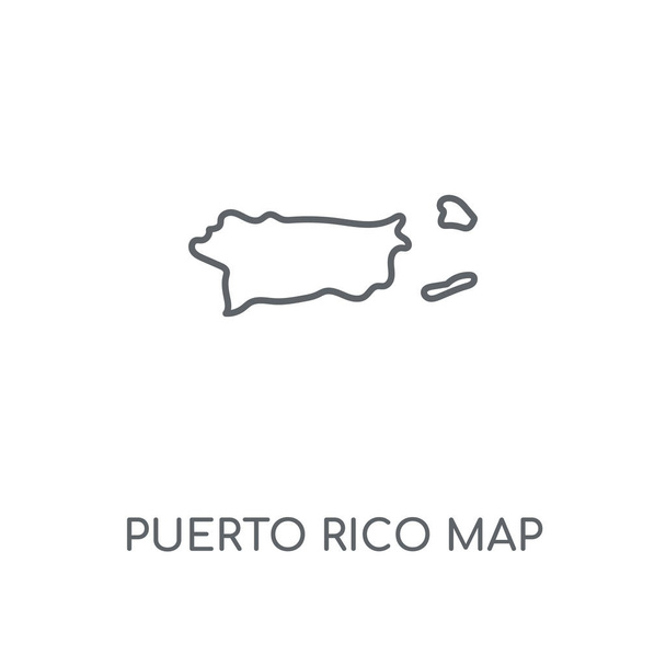 Puerto Rico lineární ikonu mapy. Puerto Rico mapa koncept tahu symbol design. Tenké grafické prvky vektorové ilustrace, vzor osnovy na bílém pozadí, eps 10. - Vektor, obrázek
