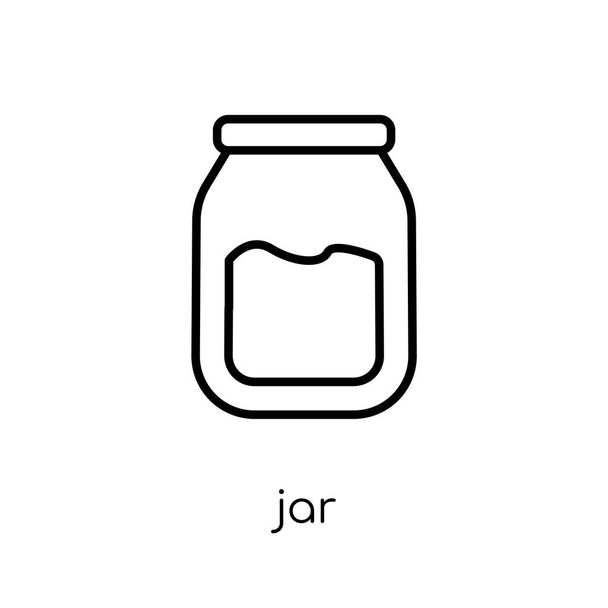 jar ファイルのアイコン。細い線のコレクション、アウトライン ベクトル図から白い背景のトレンディなモダンなフラット線形ベクトル jar アイコン - ベクター画像