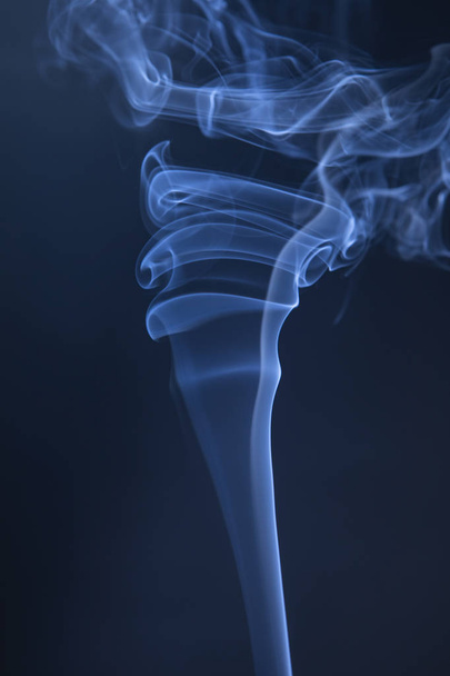 Abstract blue smoke swirls - Фото, изображение