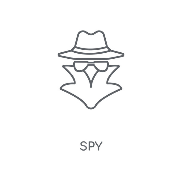 Spion lineaire pictogram. Spion beroerte symbool conceptontwerp. Dunne grafische elementen vector illustratie, overzicht patroon op een witte achtergrond, eps 10. - Vector, afbeelding