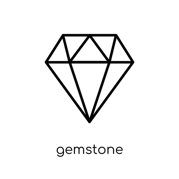 Gemstone icon. Trendy modern flat linear vector Gemstone icon on white background from thin line Luxury collection, editable outline stroke vector illustration - Vector, Image