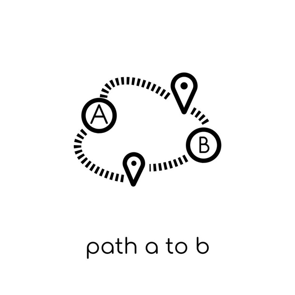 Path A to B icon. Trendy modern flat linear vector Path A to B icon on white background from thin line Maps and Locations collection, editable outline stroke vector illustration - Vector, Image