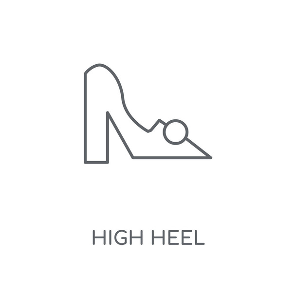 High heel linear icon. High heel concept stroke symbol design. Thin graphic elements vector illustration, outline pattern on a white background, eps 10. - Vector, Image