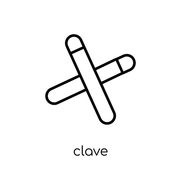 clave icon. Trendy modern flat linear vector clave icon on white background from thin line Music collection, outline vector illustration - Vector, Image