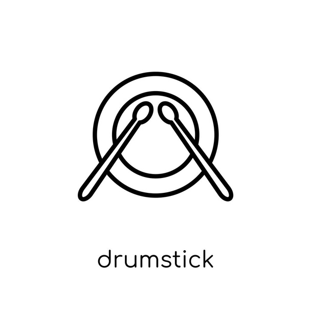 ドラムスティックのアイコン。細い線の音楽コレクション、概要のベクトル図から白い背景のトレンディなモダンなフラット線形ベクトル ドラムスティック アイコン - ベクター画像
