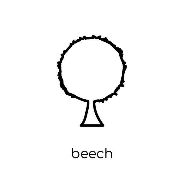 Buchenholz. trendige moderne flache lineare Vektor-Buche-Symbol auf weißem Hintergrund aus dünnen Linie Natur-Sammlung, editierbare Umrisse Strich-Vektor-Illustration - Vektor, Bild