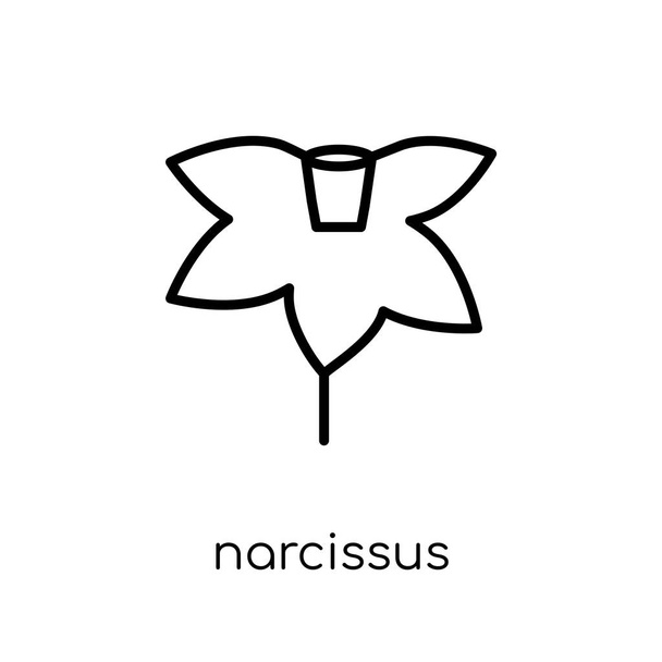 Икона Нарцисса. Модный современный плоский линейный вектор Иконка Нарцисса на белом фоне из коллекции природы тонких линий, редактируемая векторная иллюстрация контуров
 - Вектор,изображение
