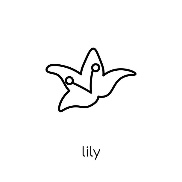Icono de Lily. Moderno moderno vector lineal plano Lily icono sobre fondo blanco de la colección de la naturaleza de línea delgada, ilustración de vector de trazo de contorno editable
 - Vector, imagen