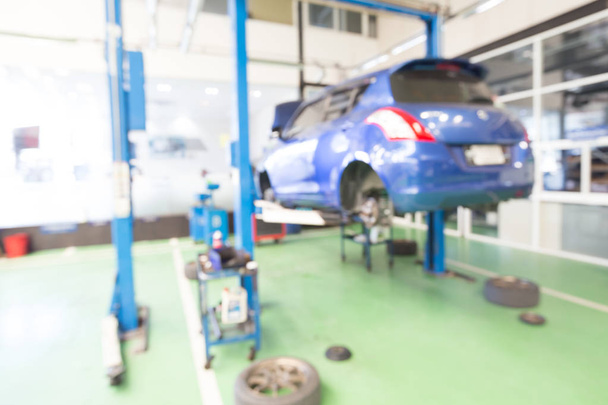 Blurred background of car repair service - Photo, Image