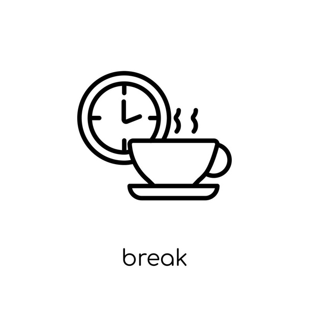 break icon. Trendy modern flat linear vector break icon on white background from thin line collection, outline vector illustration - Vector, Image