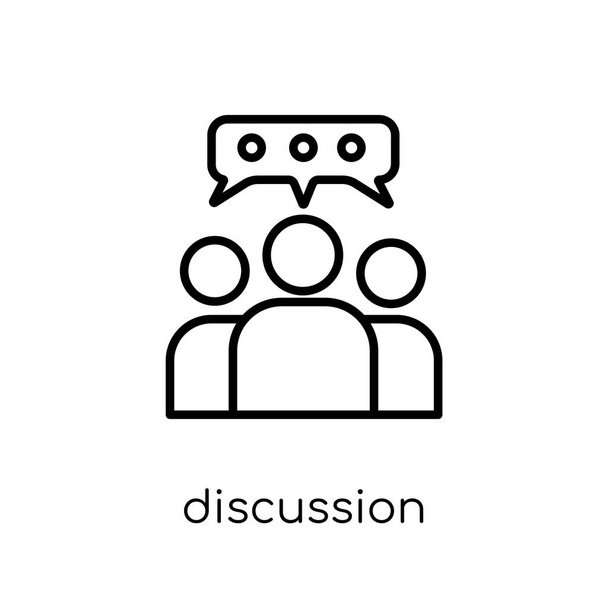 discussion icon. Trendy modern flat linear vector discussion icon on white background from thin line collection, outline vector illustration - Vector, Image