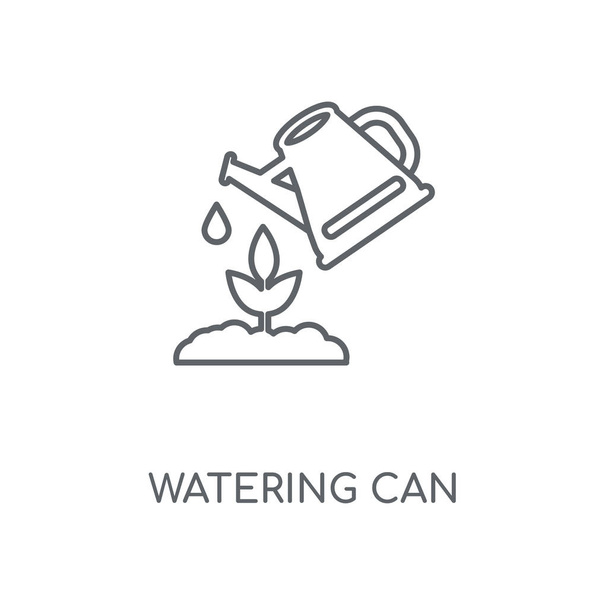 Watering Can linear icon. Watering Can concept stroke symbol design. Thin graphic elements vector illustration, outline pattern on a white background, eps 10. - Vector, Image