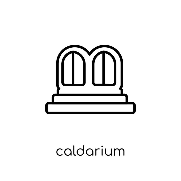 Caldarium-ikoni. Trendikäs moderni tasainen lineaarinen vektori Caldarium kuvaketta valkoisella taustalla ohut viiva sauna kokoelma, muokattavissa ääriviivat aivohalvaus vektori kuva
 - Vektori, kuva
