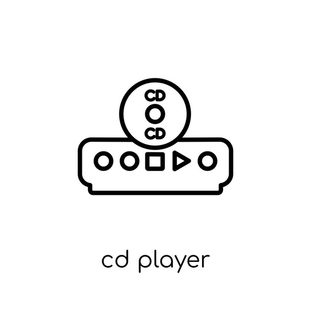 Het pictogram van de cd-speler. Trendy modern plat lineaire vector pictogram van de Cd-speler op witte achtergrond uit dunne lijn smart home collectie, bewerkbare omtrek lijn vectorillustratie - Vector, afbeelding