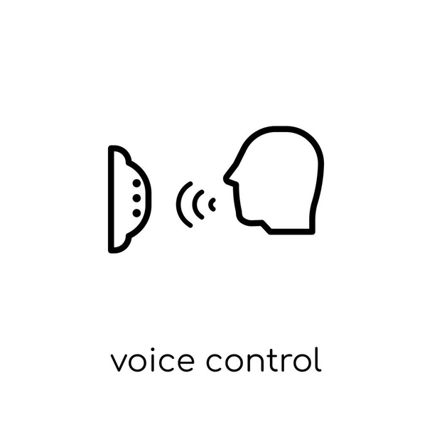 Icona di controllo vocale. Trendy moderno vettore lineare piatto icona di controllo vocale su sfondo bianco dalla collezione smart home linea sottile, illustrazione del vettore traccia contorno modificabile
 - Vettoriali, immagini