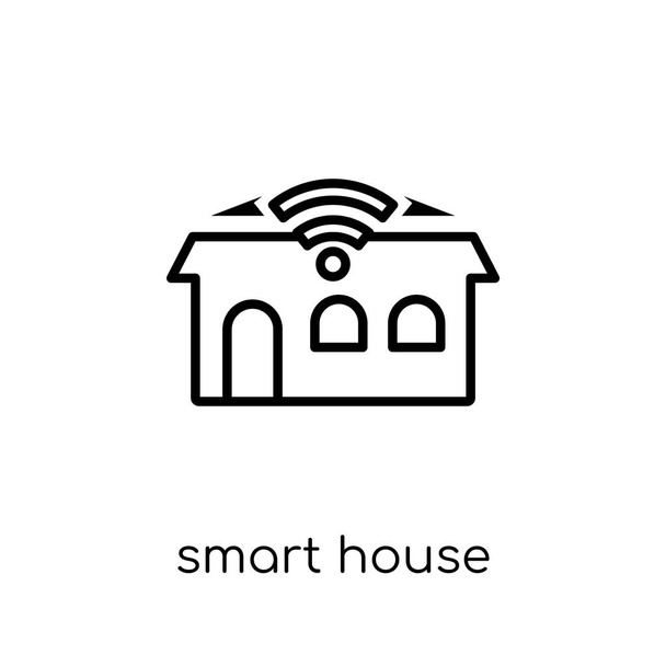 smart House icon. Trendy modern flat linear vector smart House icon on white background from thin line smart home collection, editable outline stroke vector illustration - Vector, Image