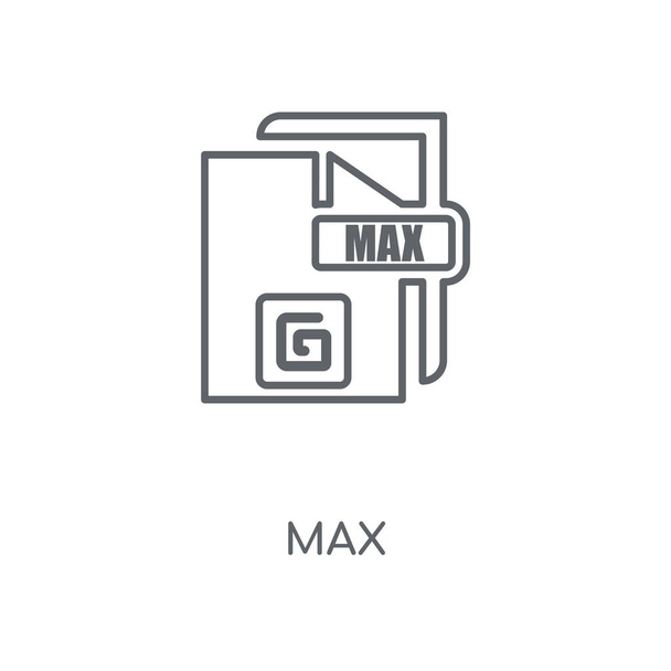 Lineární ikona max. Max symbol tahu koncepce designu. Tenké grafické prvky vektorové ilustrace, vzor osnovy na bílém pozadí, eps 10. - Vektor, obrázek
