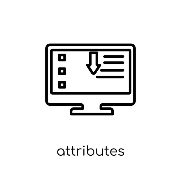 Attribute-Symbol. trendige moderne flache lineare Vektor-Attribute-Symbol auf weißem Hintergrund aus der Thin-Line-Technologie-Sammlung, editierbare Umriss-Strich-Vektor-Illustration - Vektor, Bild