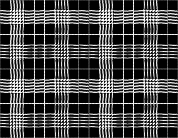 猟犬のパターン。黒と白の色で幾何学的なプリントです。シームレスな千鳥格子パターン。流行のローライズ スタイルの背景。格子柄のパターン。千鳥の幾何学的です. - 写真・画像