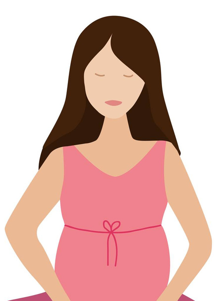 Banner de yoga de ejercicio de mujer embarazada en un estilo de dibujos animados moderno. Ilustración vectorial
 - Vector, imagen