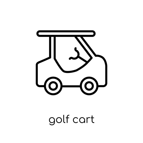 Golfkärryn ikoni. Trendikäs moderni tasainen lineaarinen vektori golf cart kuvaketta valkoisella taustalla ohut viiva kokoelma, ääriviivat vektori kuva
 - Vektori, kuva