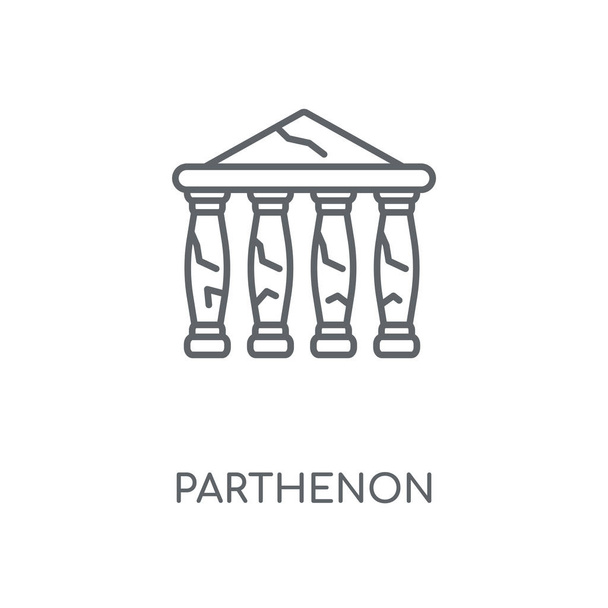 Parthenon lineaire pictogram. Parthenon beroerte symbool conceptontwerp. Dunne grafische elementen vector illustratie, overzicht patroon op een witte achtergrond, eps 10. - Vector, afbeelding