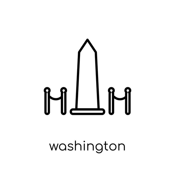 икона памятника Вашингтону. Модные современные плоские линейные векторные иконки монумента Вашингтон на белом фоне из коллекции Соединенных Штатов Америки, набросок векторной иллюстрации
 - Вектор,изображение