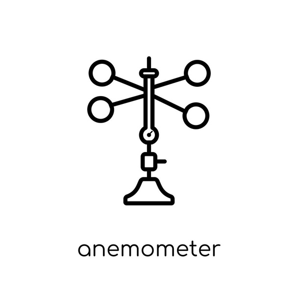 Anemometer-Symbol. trendige moderne flache lineare Vektor-Anemometer-Symbol auf weißem Hintergrund aus dünnen Linie Wetter-Sammlung, Umriss Vektor Illustration - Vektor, Bild